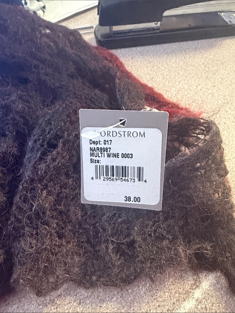 Nordstrom Wine and Brown Mixed Knit Scarf